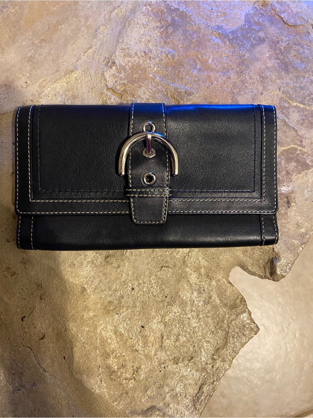 Coach Soho Buckle leather wallet black
